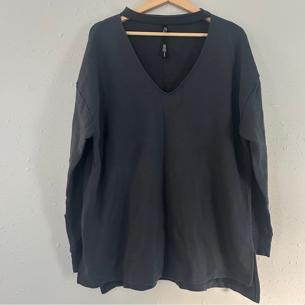 Victoria's Secret Sport Dark Grey V-Neck Sweatshirt Oversized Comfy Casual Large